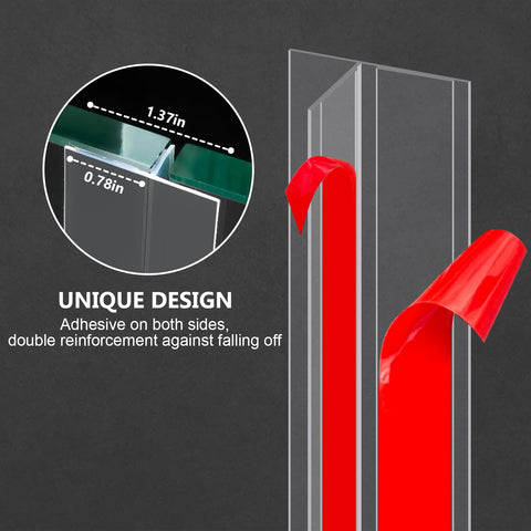 Bruiefpap weather strip application close-up showing strong double-sided adhesive.