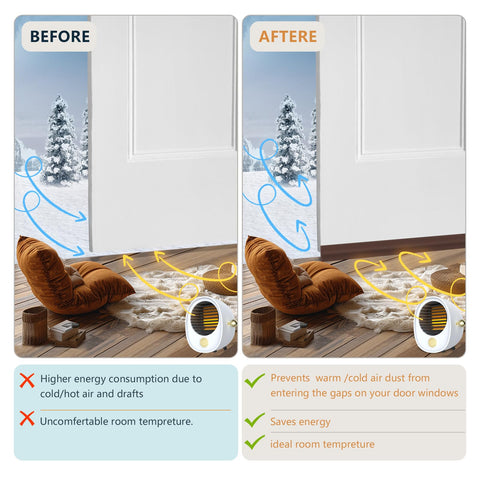 Bruiefpap weather strip on glass shower blocks drafts and moisture.