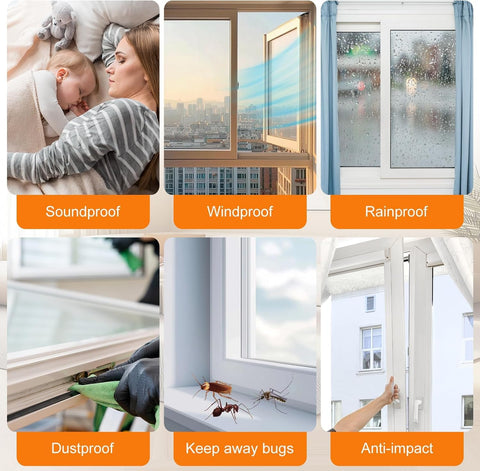Bruiefpap window insulation roll stretches across multiple panes for tight seals.