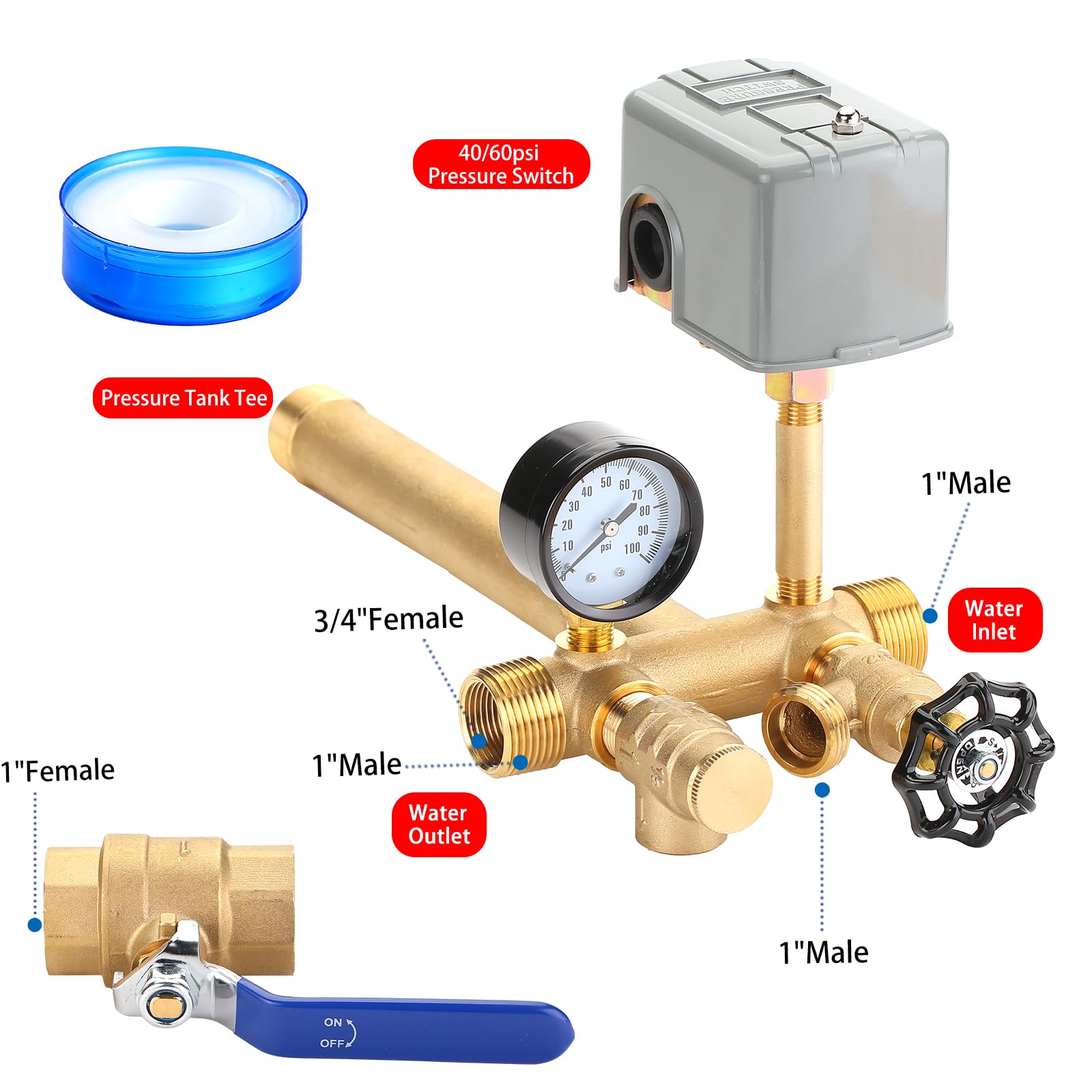 Brvclon 40-60 psi pressure switch enables automatic pump control