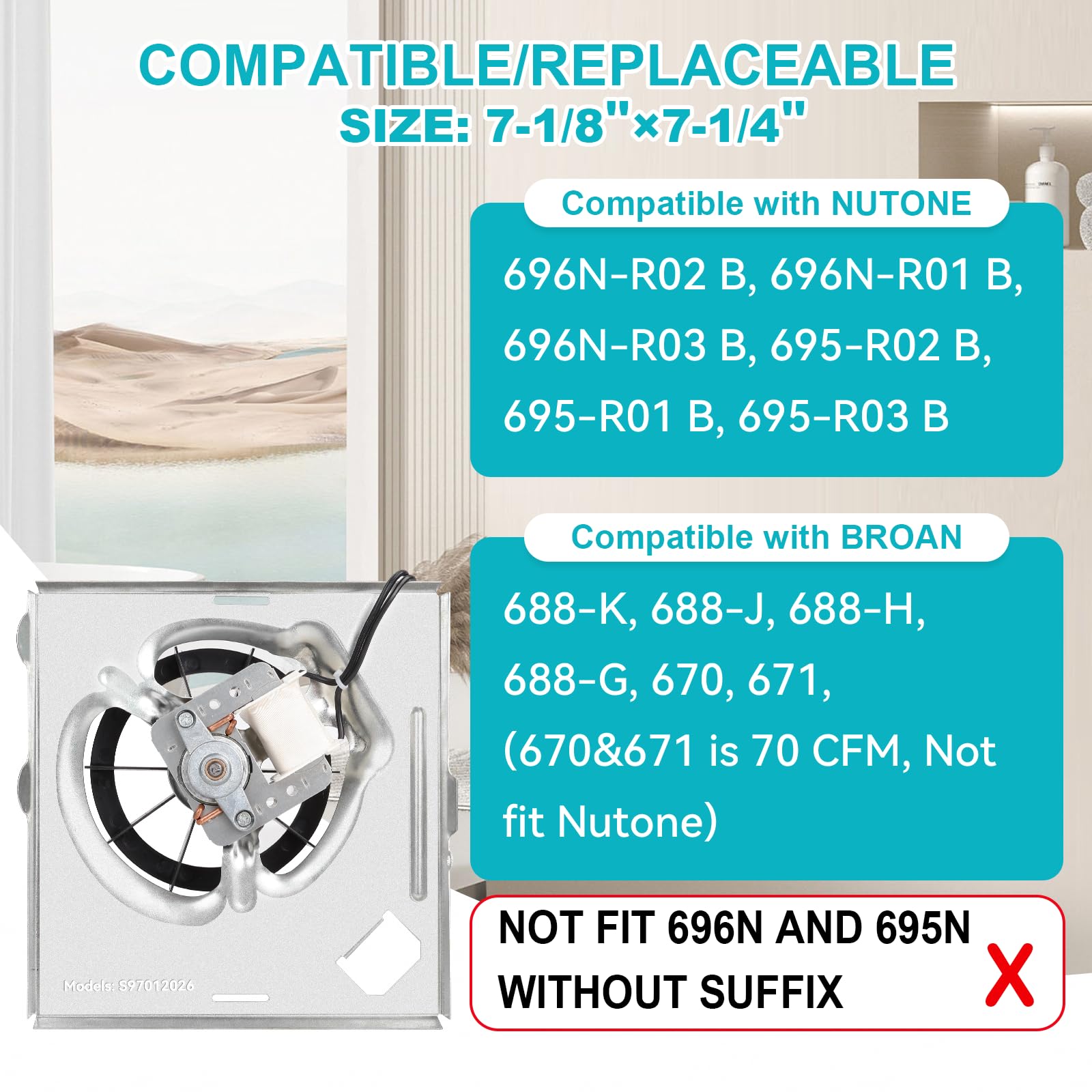 Brvclon 50CFM durable fan delivers steady airflow for a refreshed bathroom.