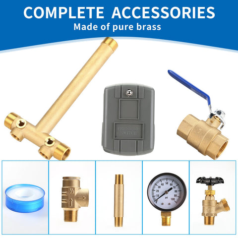 Brvclon brass drain and nipple for durable connections