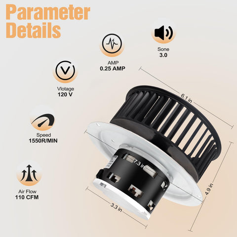 Brvclon Nutone QT-series motor side profile with compact housing.