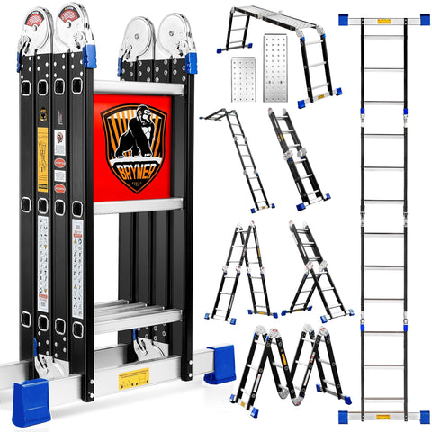 Bryner Step Ladder in 12ft assembly ideal for reaching tall shelves safely