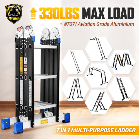Bryner Step Ladder seven-in-one configurations enable versatile home and workshop tasks