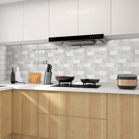 BSABSAQAA heat and water-resistant backsplash for kitchen use.