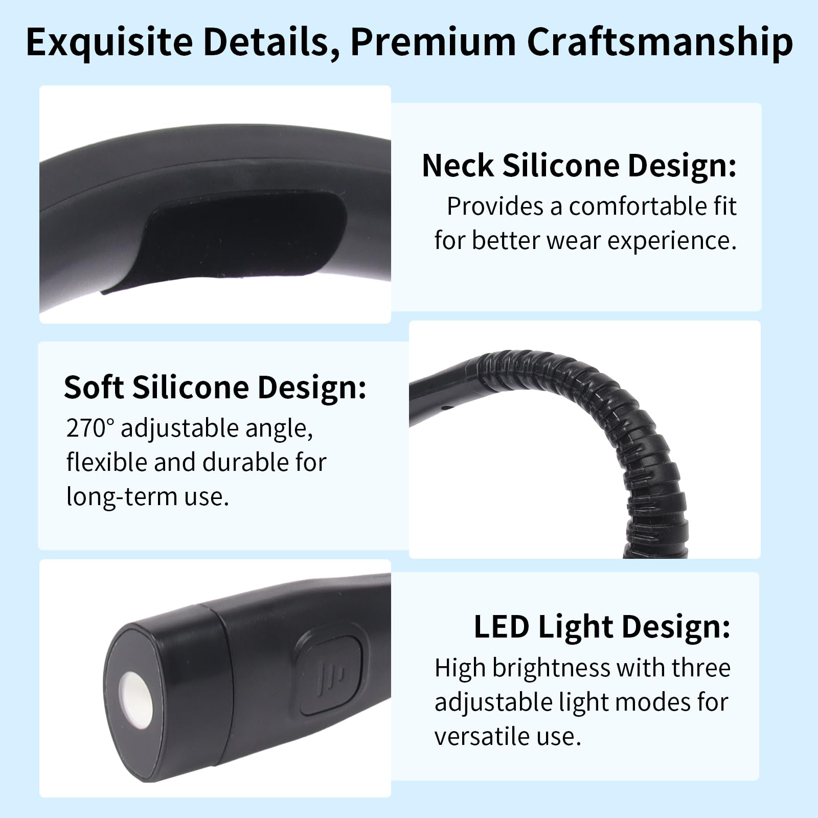 Bsdgeclogy Book Light with a flexible neck for precise light direction