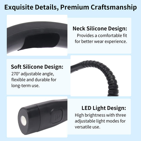 Bsdgeclogy Book Light with a flexible neck for precise light direction