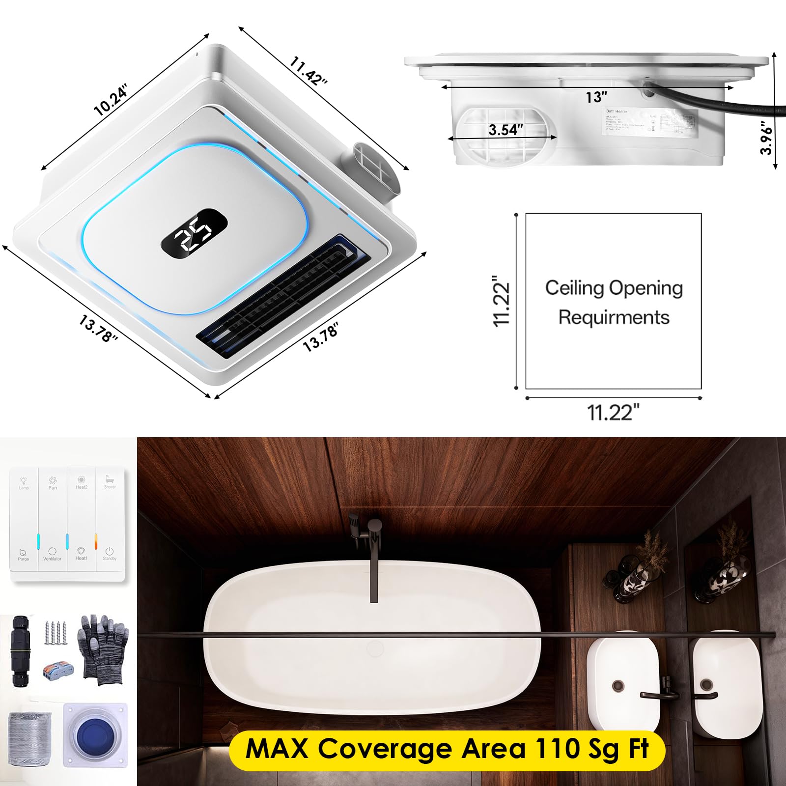 BSEED all-in-one unit suitable for bathrooms, gyms, and more.