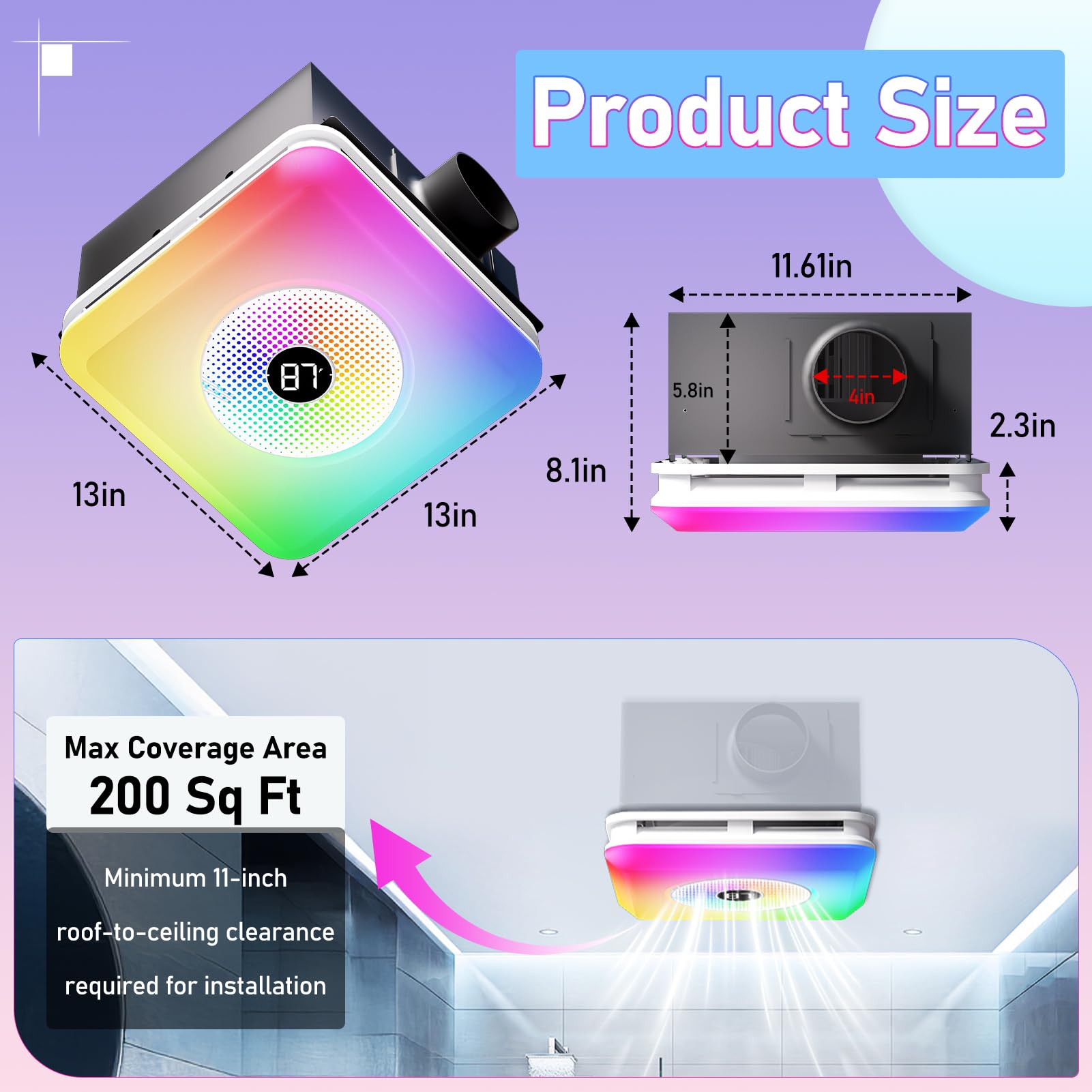 BSEED built-in Bluetooth speaker for music during showers