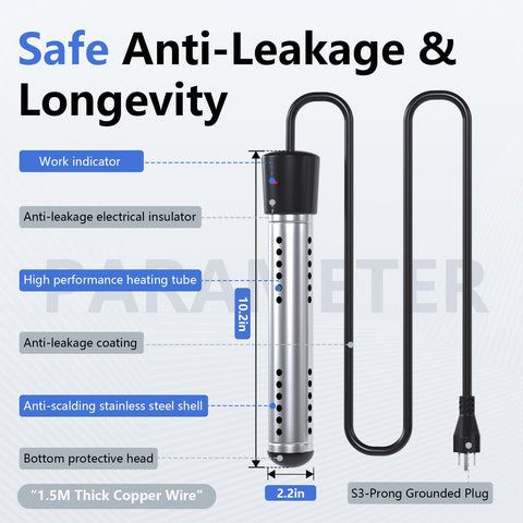 BSEED stainless steel guard ensures safe anti-scald operation