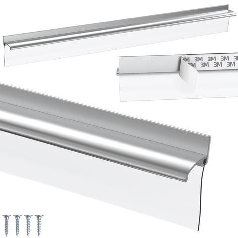 BSFRNF chrome framed shower door deflector on a 30-inch rail improves splash control.