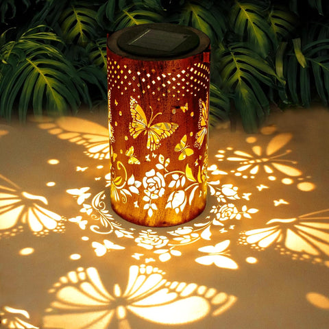 BSGlobal butterfly lantern hanging for warm garden ambiance.