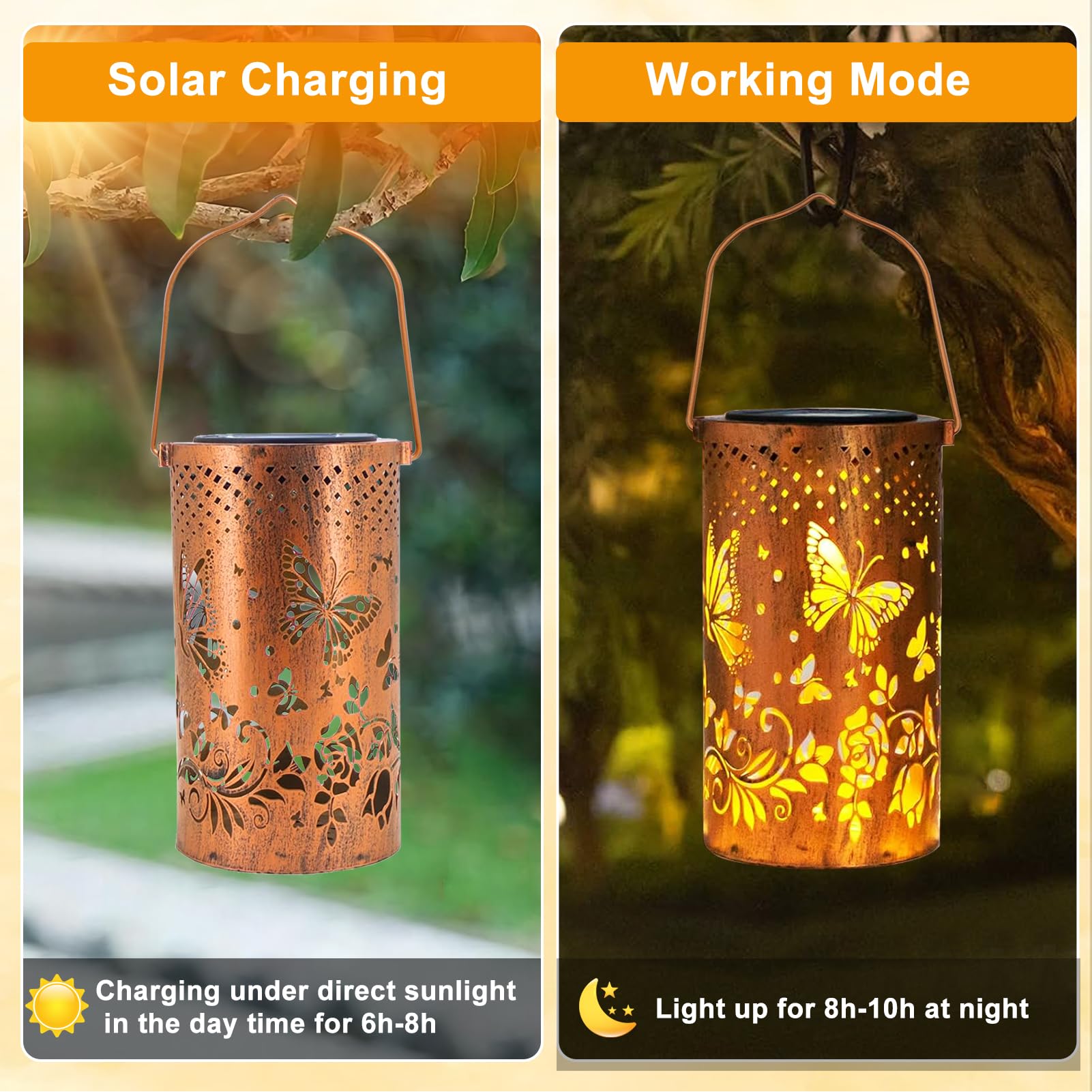 BSGlobal solar panel provides efficient charging for overnight glow.