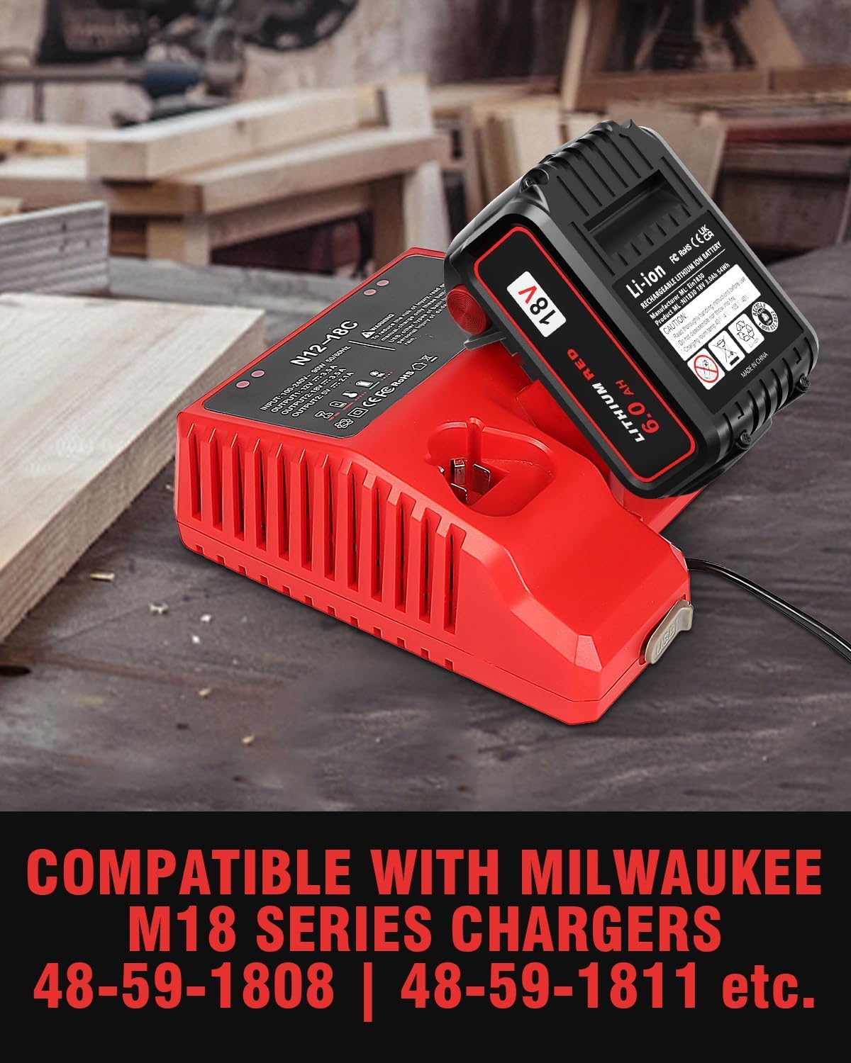 Bslite M18 6.0Ah battery pack with charger for quick top-ups