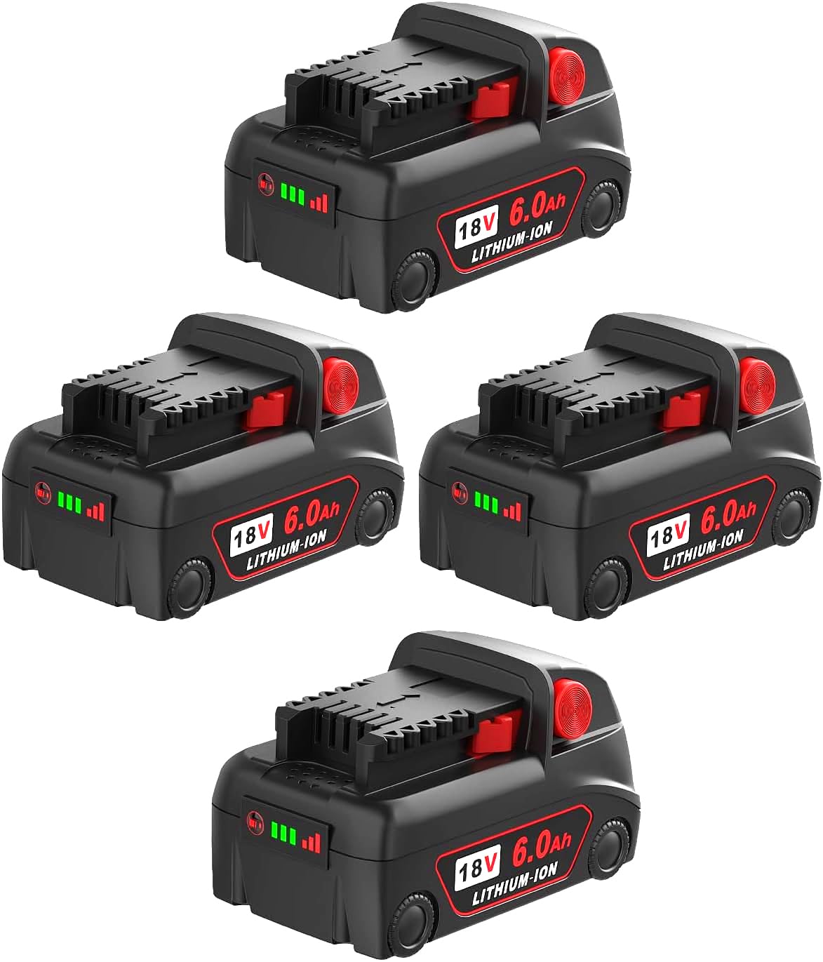 Bslite Milwaukee M18 6.0Ah battery pack front view for extended runtime