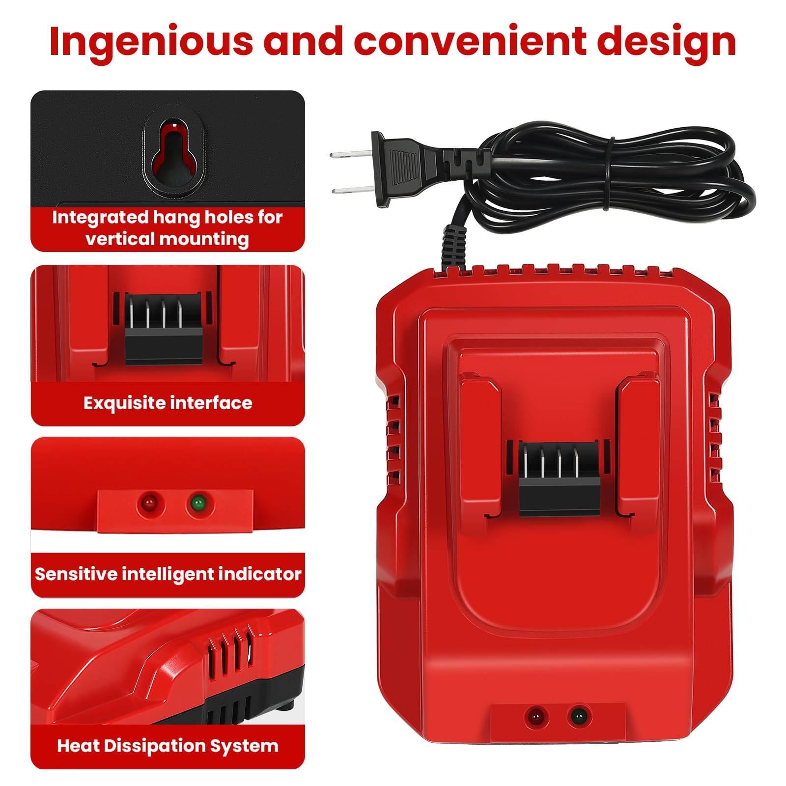 Charger plugged into outlet showcasing compact design for a tight workspace.