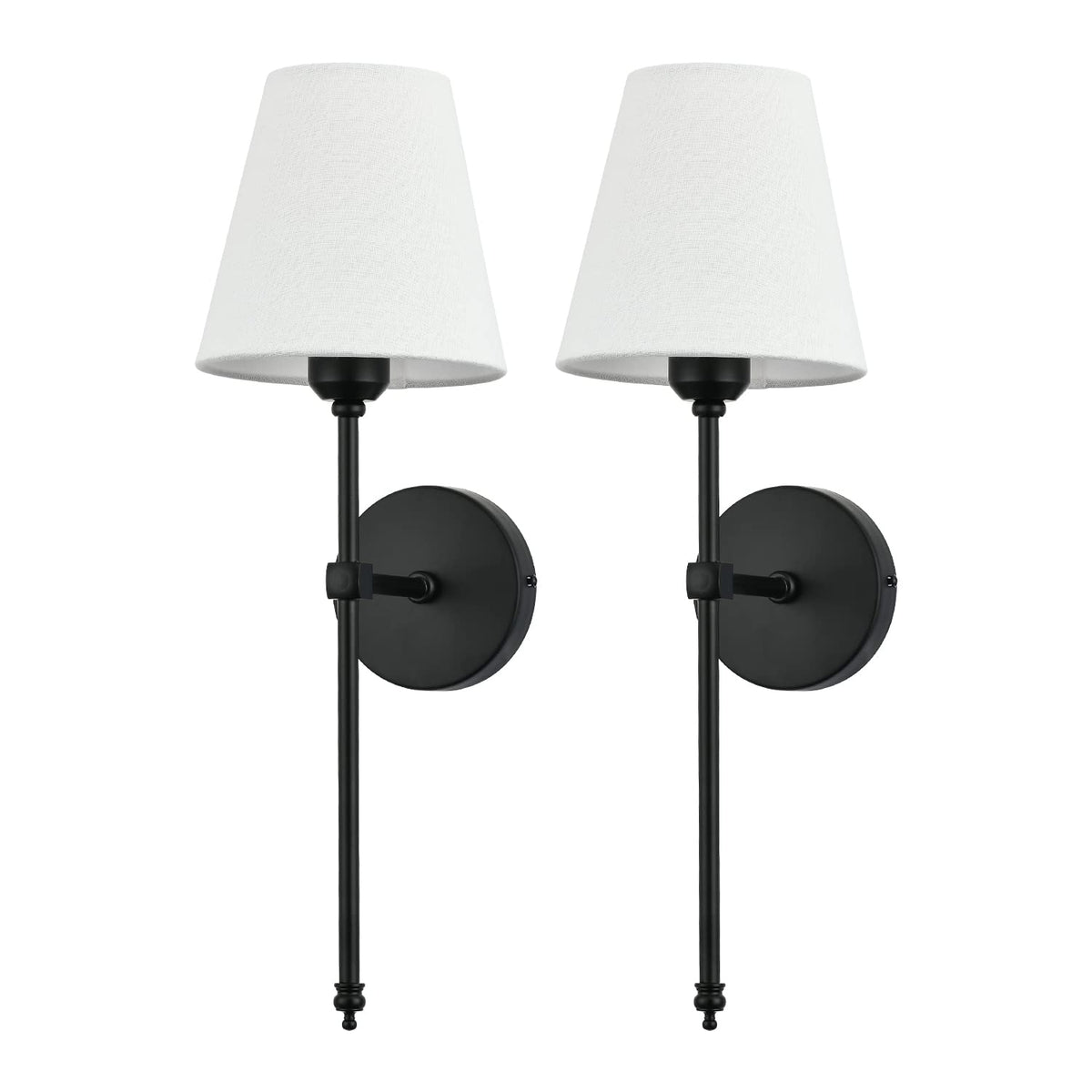 Bsmathom wall sconce with fabric shade set 2 provides a warm, inviting glow.