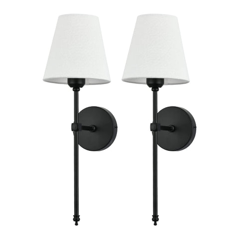 Bsmathom wall sconce with fabric shade set 2 provides a warm, inviting glow.