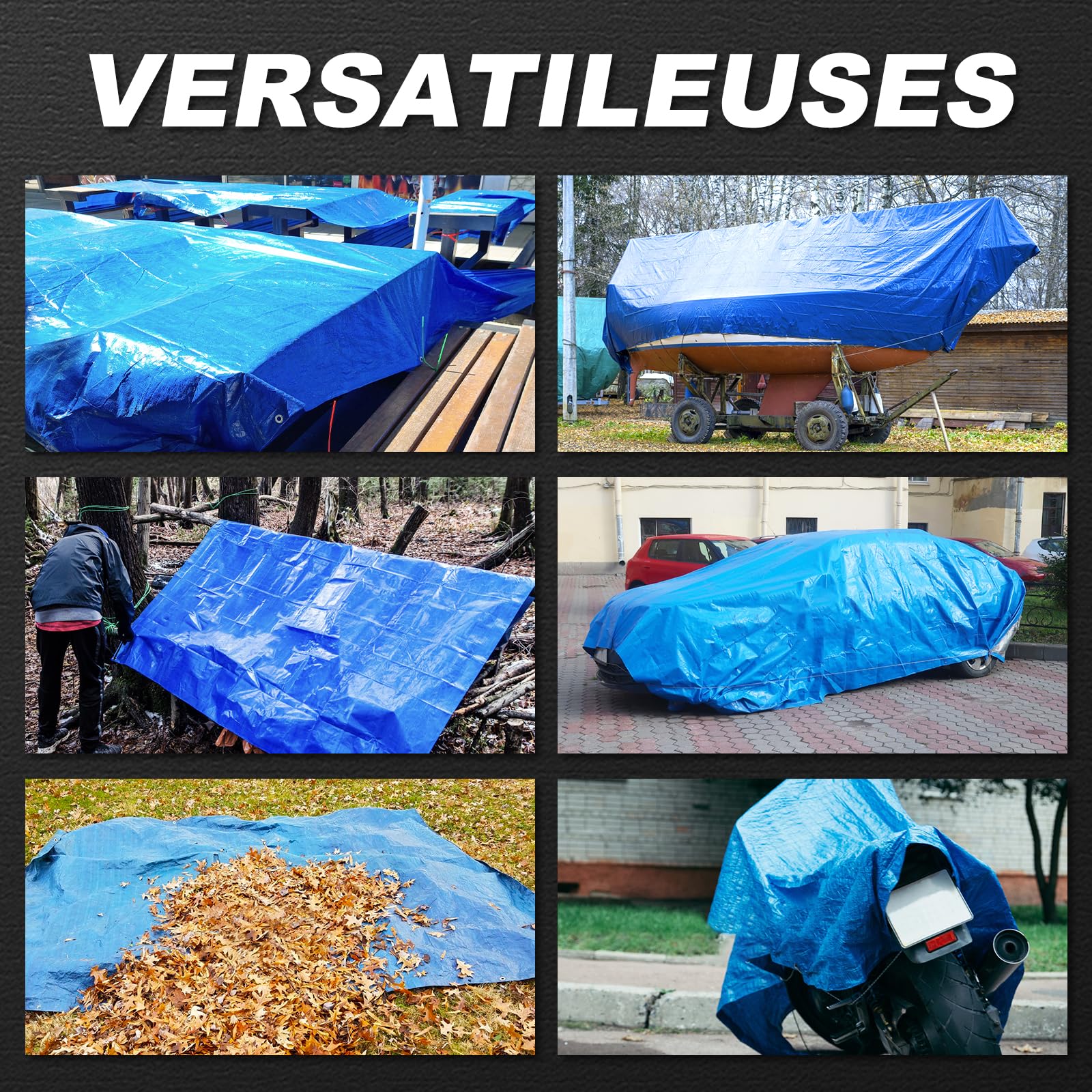 BSRHOME tarp used as camping canopy for waterproof shelter.