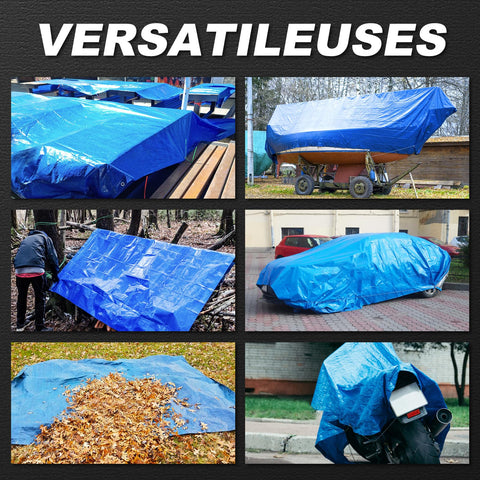 BSRHOME tarp used as camping canopy for waterproof shelter.