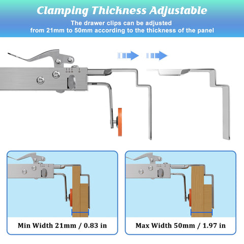 BSTSLL Adjustable Width Clamps 21-50mm fit varied panel thicknesses for precise mounting.