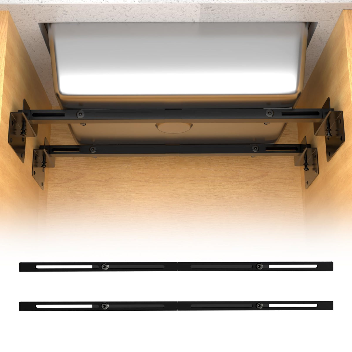 BSTSLL heavy-duty undermount brackets secure under-sink support with robust construction.