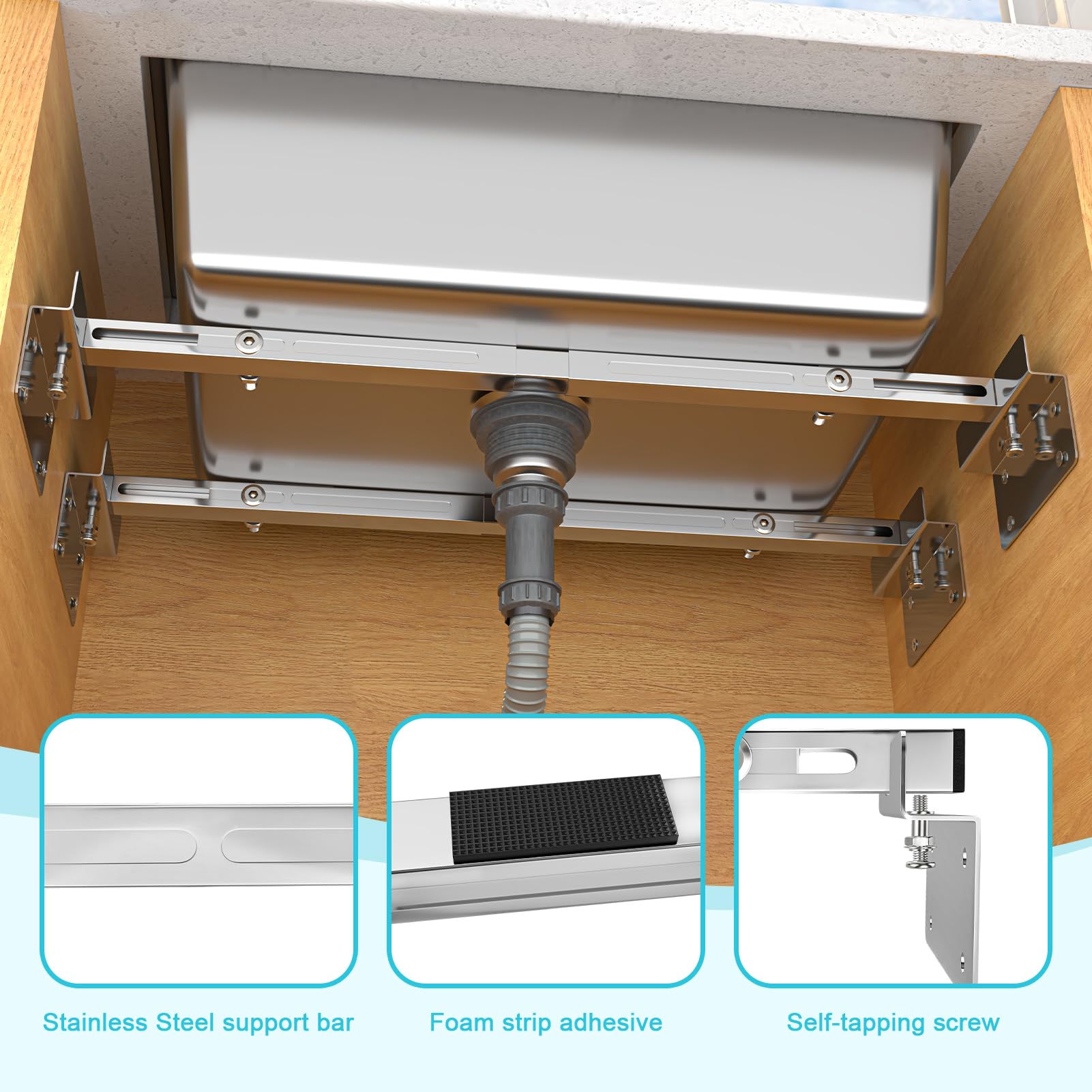 BSTSLL horizontal design frees under-cabinet storage space