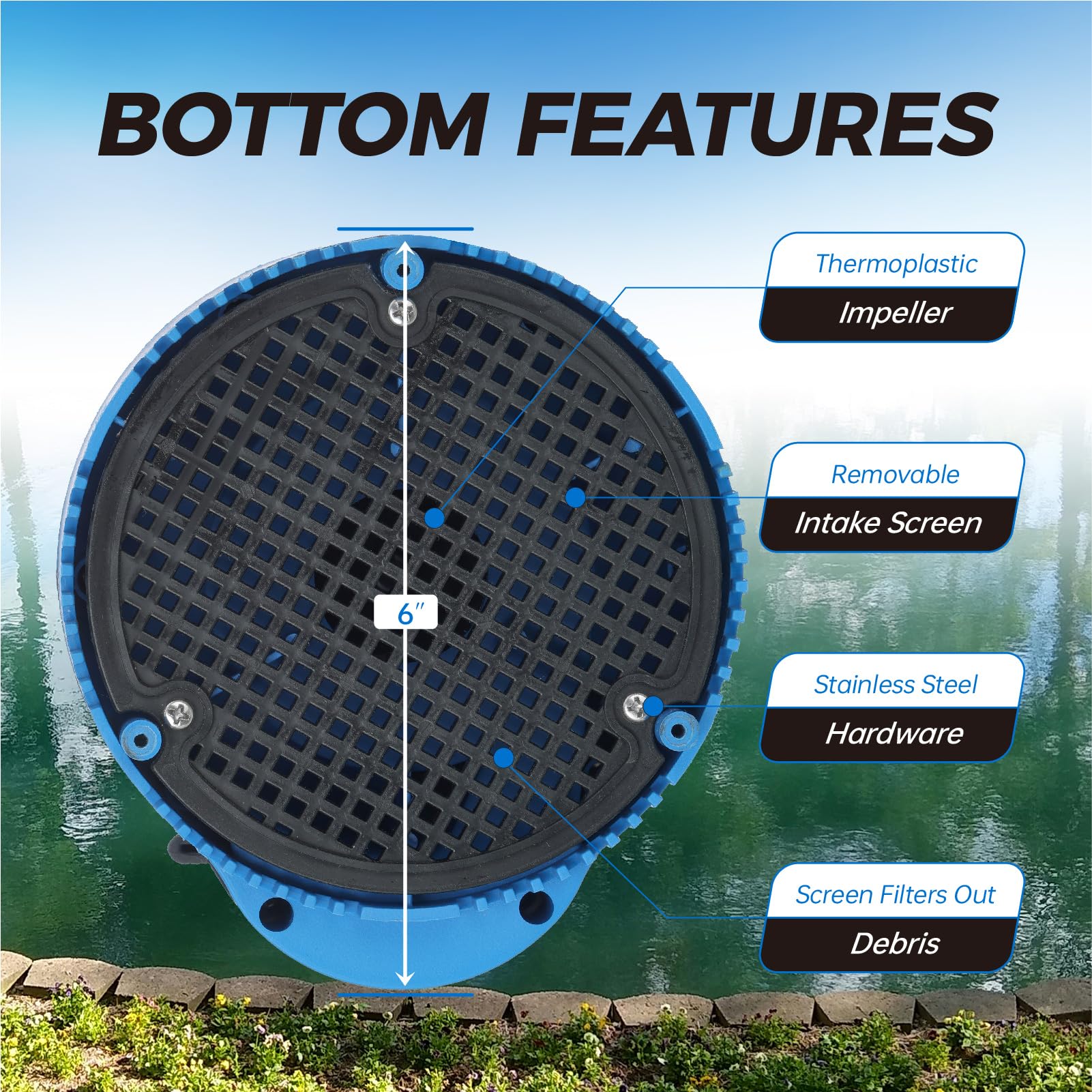 BTAEGH pump suited for pools, basements, and outdoor use