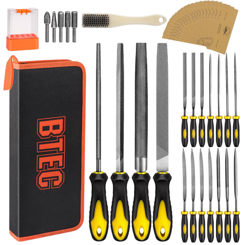 BTEC 46PCS metal file set in a zip case for precise shaping