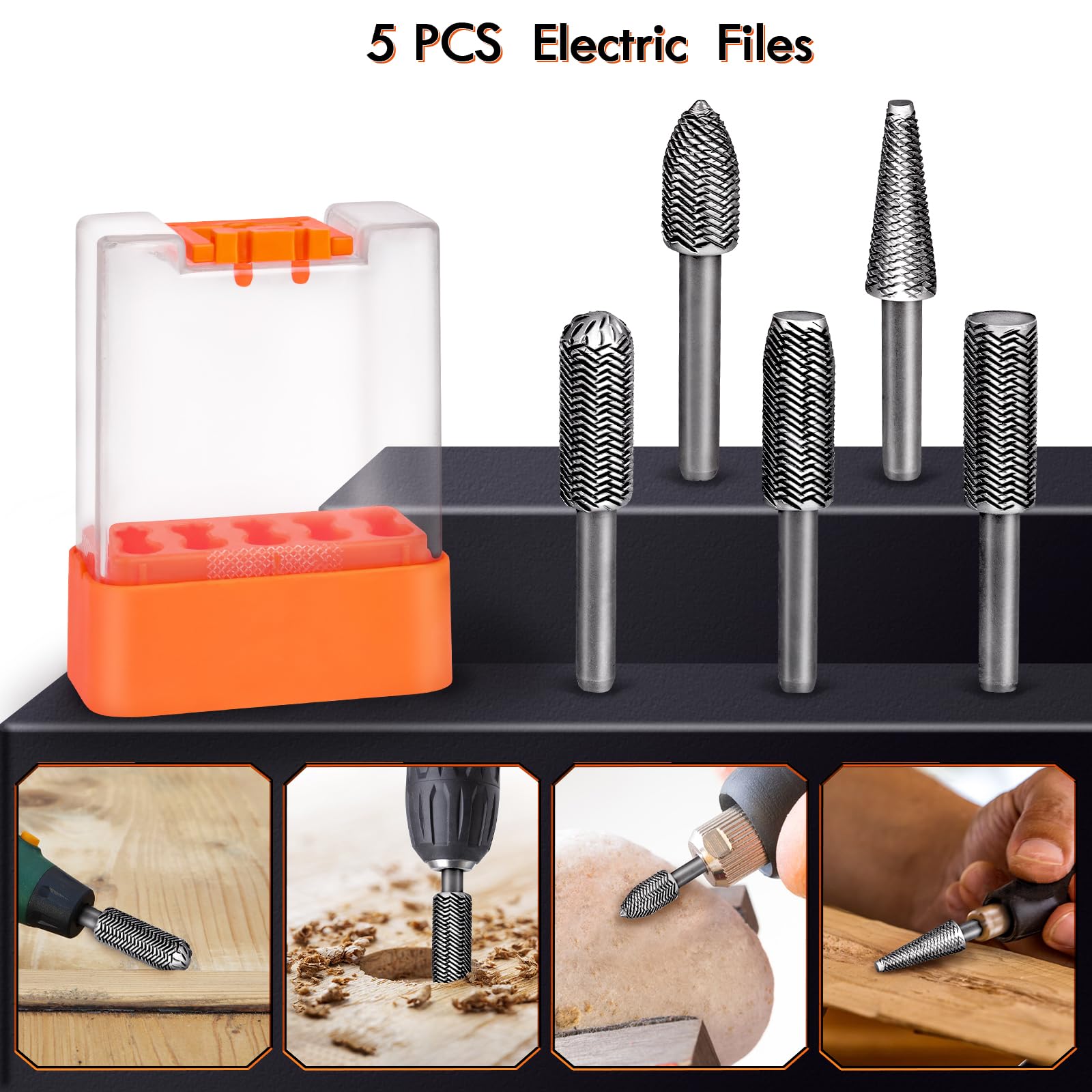 BTEC 5pc carbide burrs with wear resistance for durable deburring