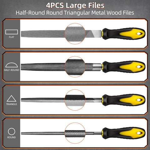 BTEC woodwork large file set 4pcs ideal for large material removal