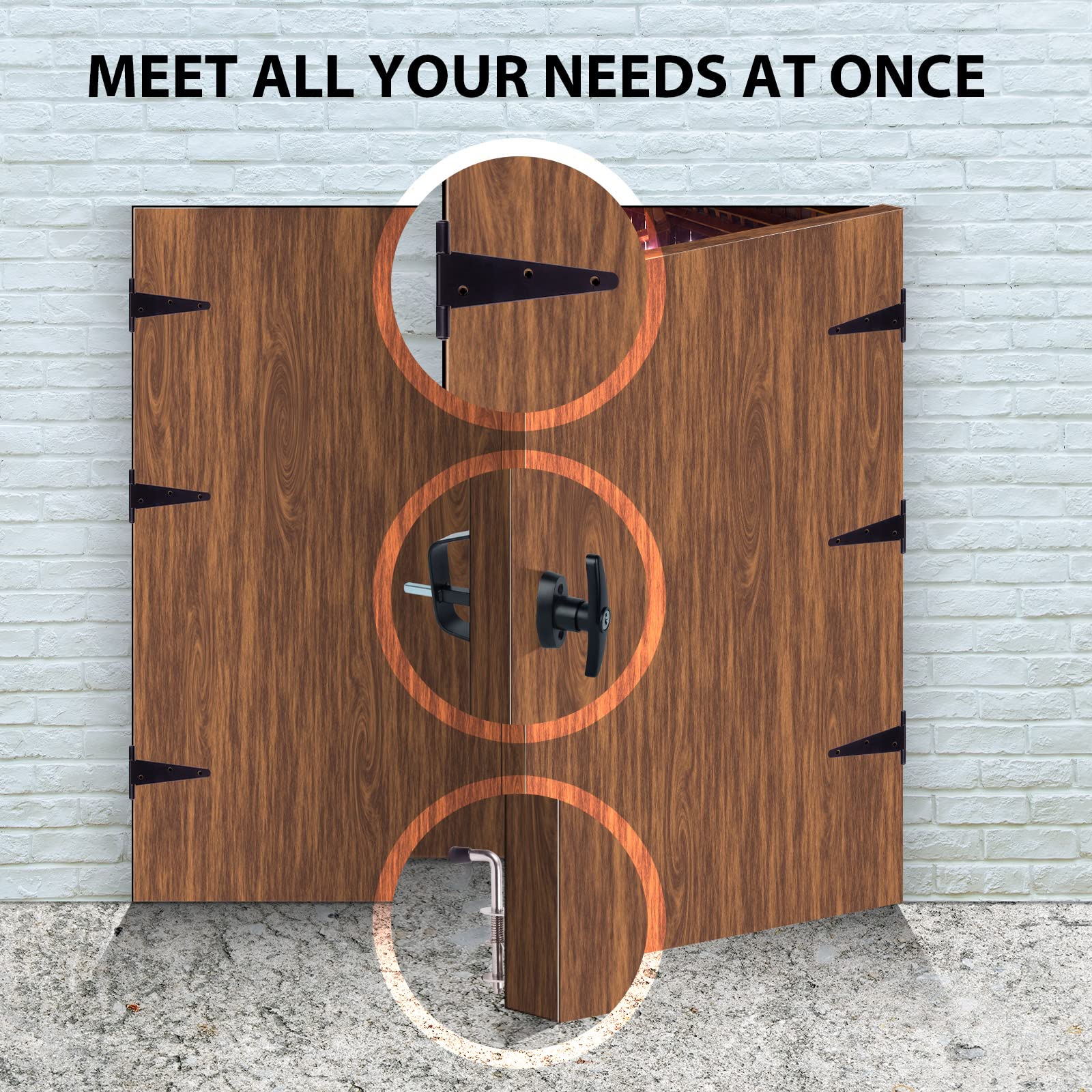 BTEOBFY shed door hardware kit dual-action latch ready to resist prying and weather exposure.