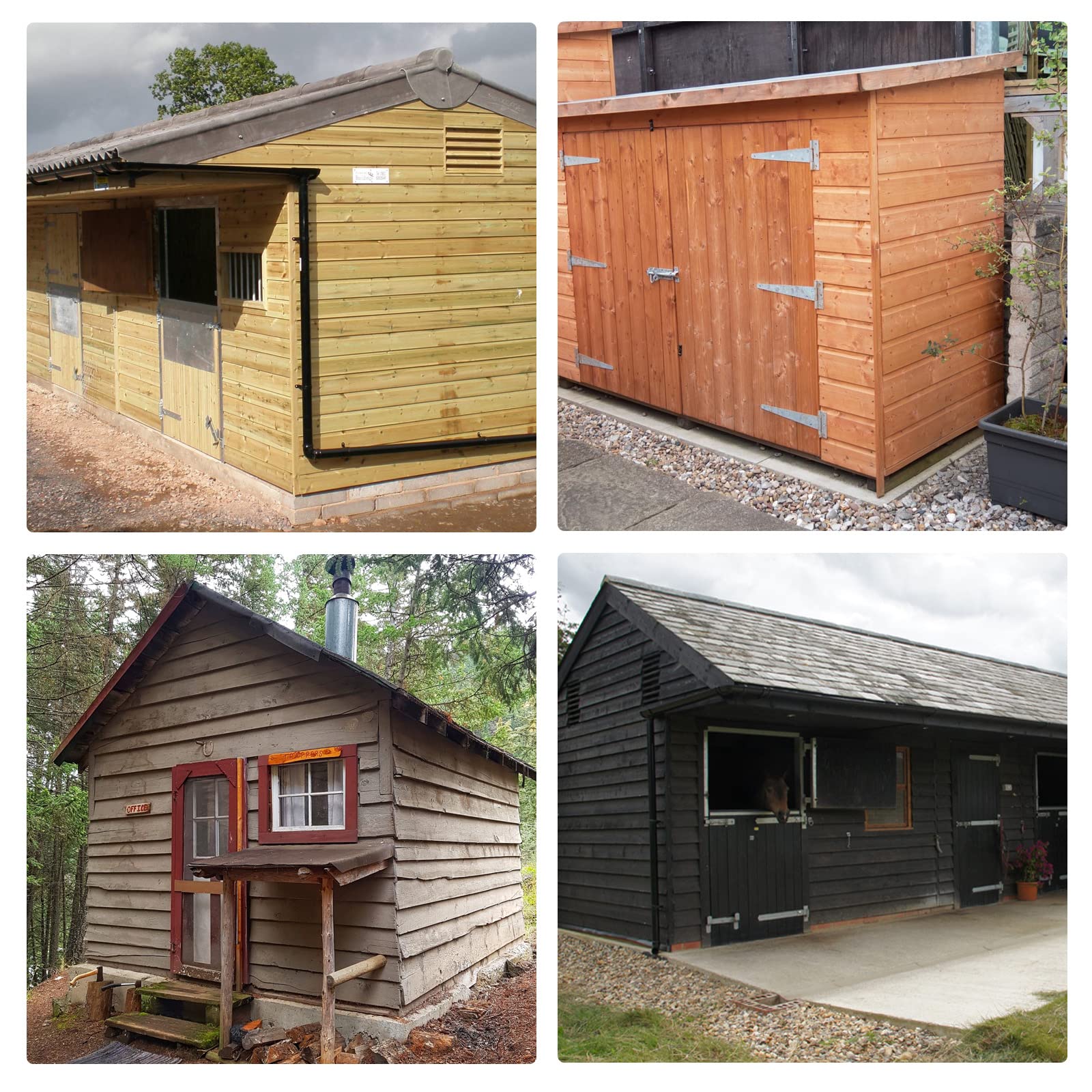 BTEOBFY weatherproof shed hardware kit coating protecting components in rain and humidity.