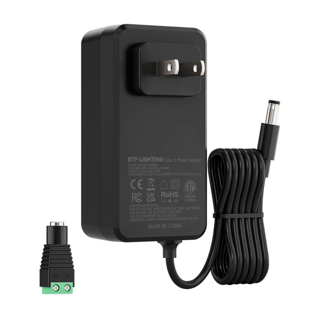 btf-lighting 12v 60w power supply front view for reliable indoor use