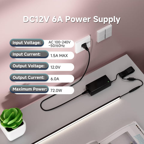 BTF-LIGHTING 12V LED strip setup with PSU for seamless installation.