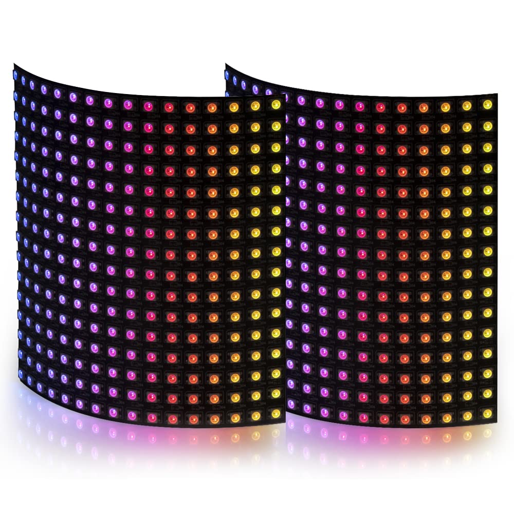 BTF-LIGHTING WS2812B ECO LED matrix 16x16 showing vibrant color displays