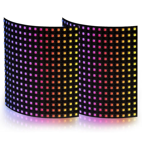 BTF-LIGHTING WS2812B ECO LED matrix 16x16 showing vibrant color displays