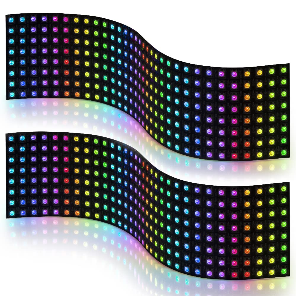 BTF-LIGHTING 2Pack WS2812B ECO LED matrix front view enables vivid scrolling