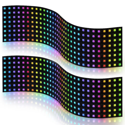 BTF-LIGHTING 2Pack WS2812B ECO LED matrix front view enables vivid scrolling