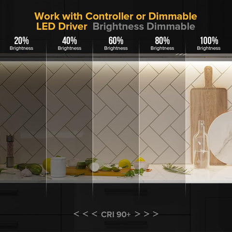 32.8ft FCOB strip installation ready for mounting