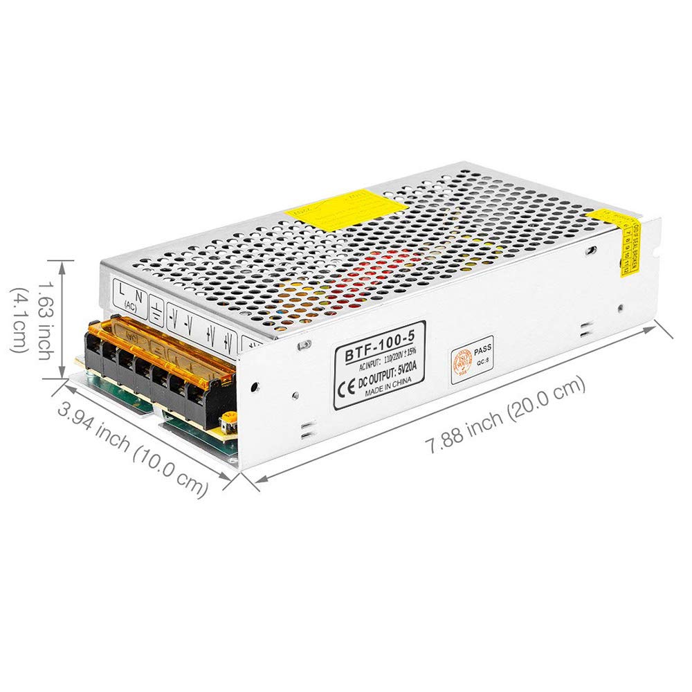 BTF-LIGHTING AC power supply front view delivering stable 5V output for LED projects