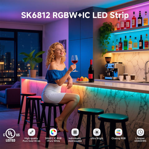 BTF-LIGHTING adhesive back enables quick wall mounting