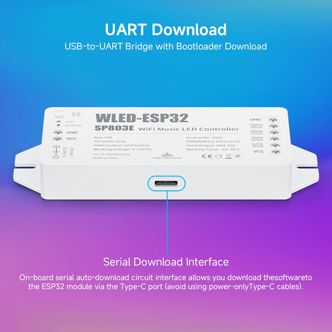 Built-in microphone enables dynamic lighting that reacts to sound
