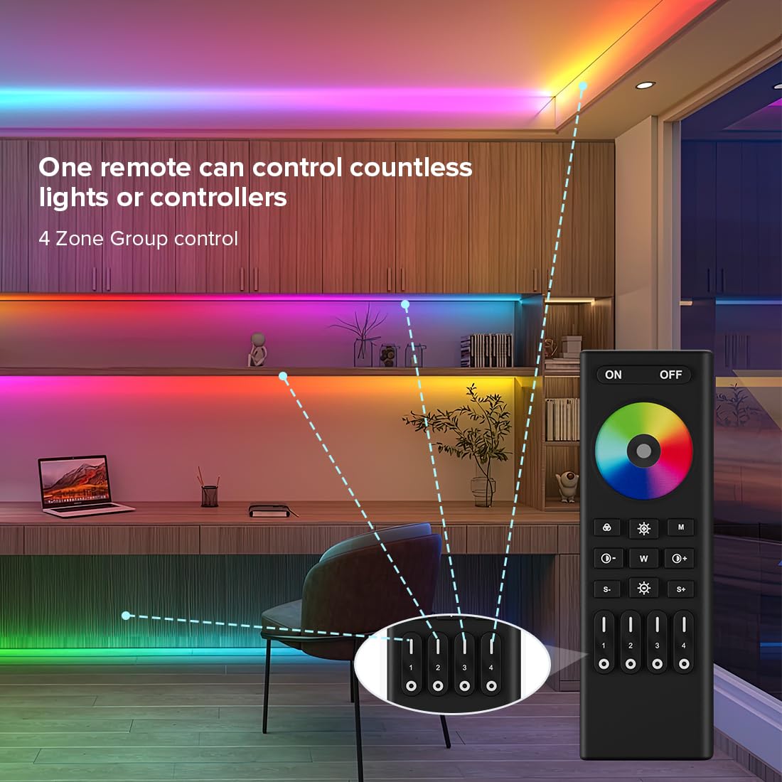 App color calibration menu ensuring consistent hues across LEDs.