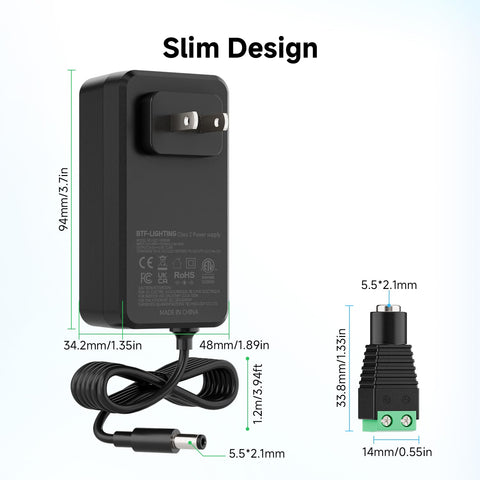 BTF-LIGHTING DC output plug ready for plug-and-play connection