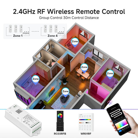 BTF-LIGHTING DR04W remote-ready unit supporting multi-zone lighting