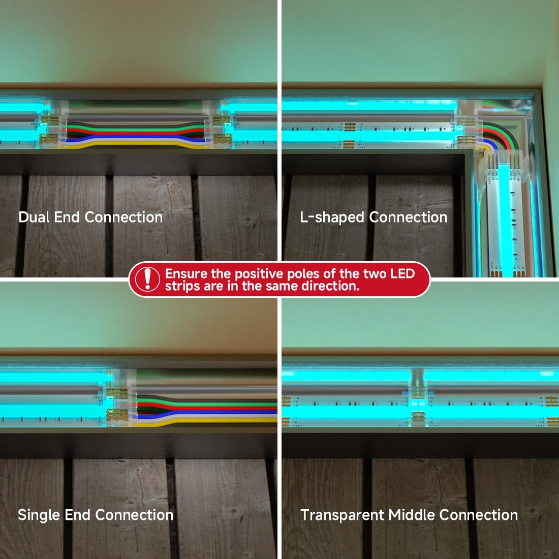 BTF-LIGHTING FCOB 12mm extension wires 15 cm for flexible layouts.