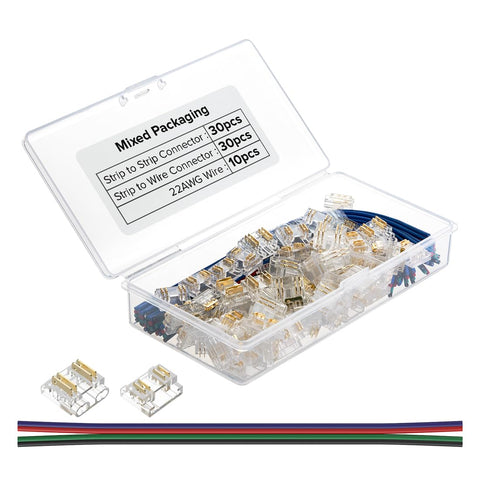 BTF-LIGHTING FCOB 4-pin 10mm corner connector for seamless strip-to-strip joins.
