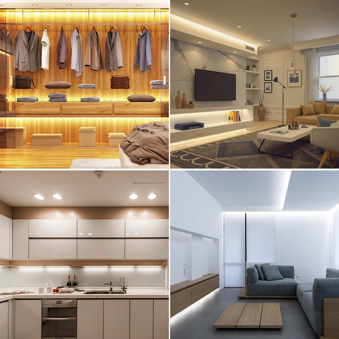 BTF-LIGHTING FCOB indoor LED strip emitting soft, safe light